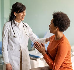 Woman talking to her doctor