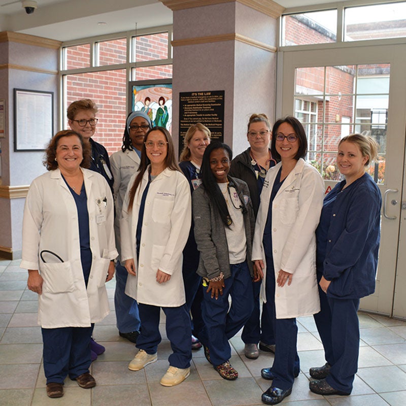 Group of female doctors and nurses