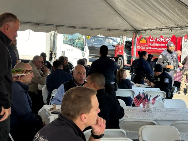 First Responders enjoying lunch
