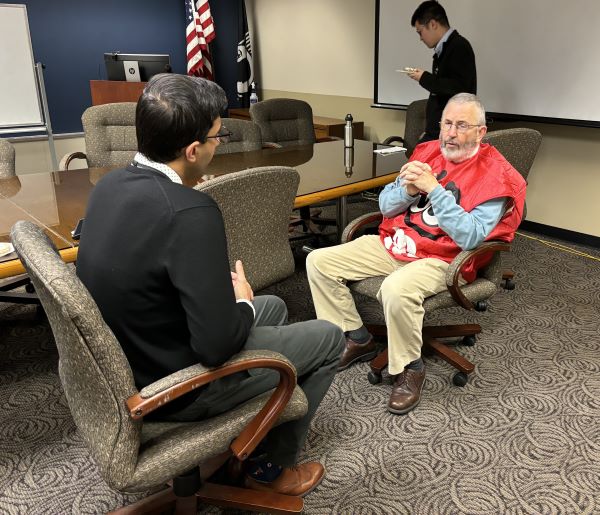 Dr. Simms with resident