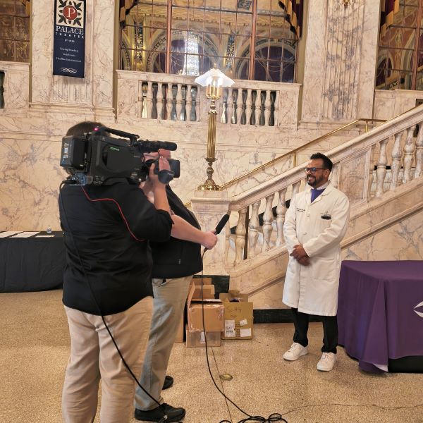 Husnain Kermalli, MD, Chief Medical Officer, Saint Mary’s speaks with media