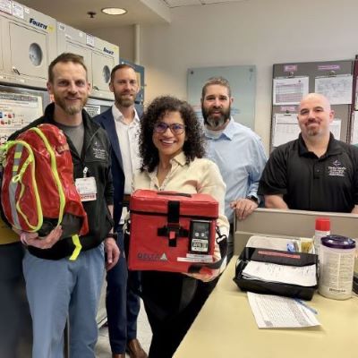 Saint Mary's team with whole blood equipment