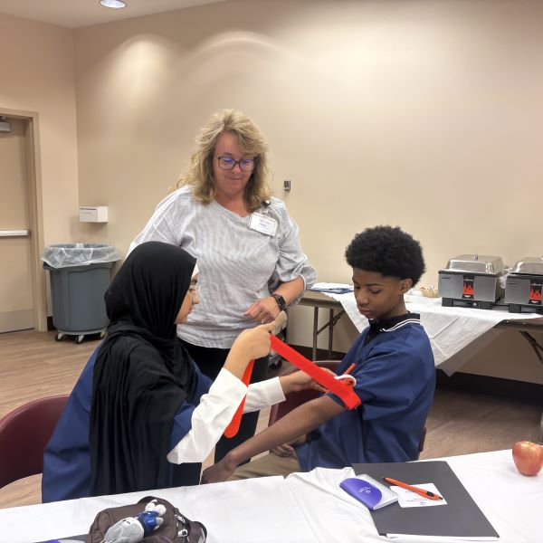 Middle School students learn and get certified in Stop the Bleed