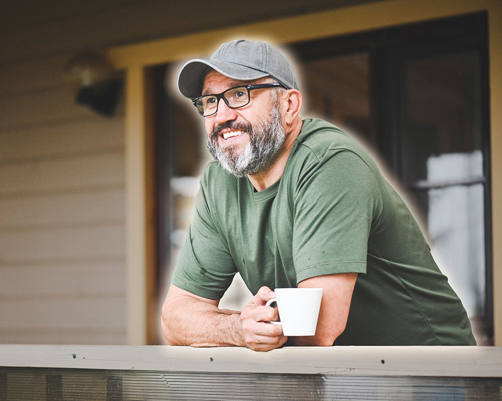 Man holding coffee