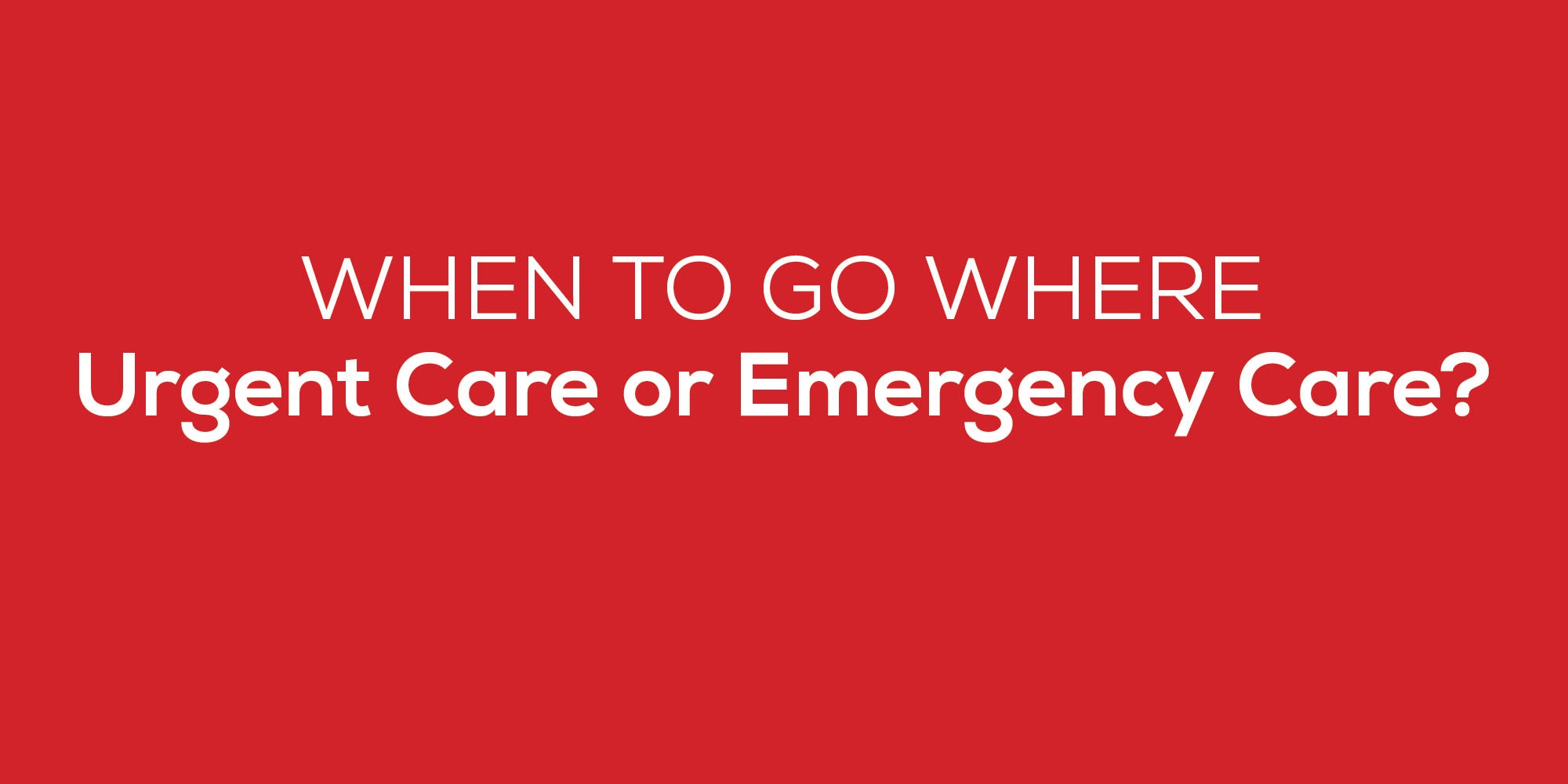 Urgent vs Emergency